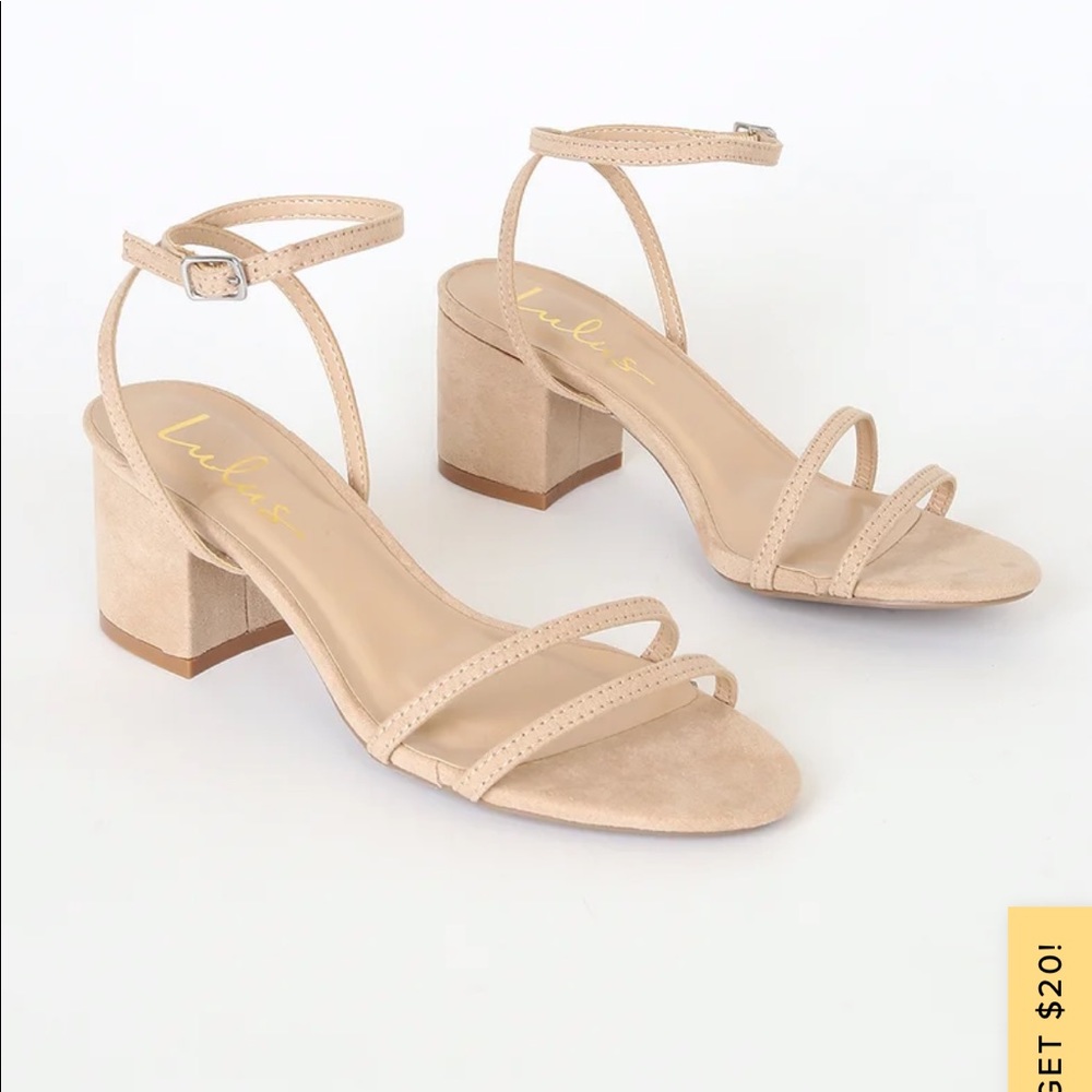 Larrie Natural Suede High Heel Sandal